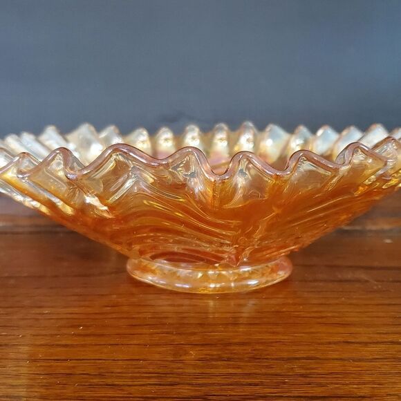 VTG Fenton 1910 Ruffled Edge Carnival Glass Bowl - Picture 3 of 8